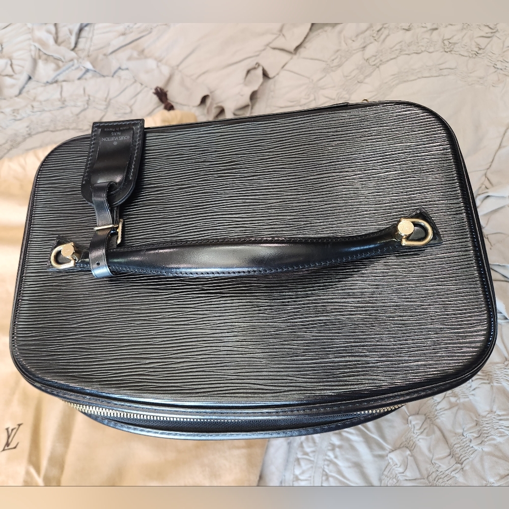 Louis Vuitton Black Epi Leather Nice Vanity Train Case Luggage Bag Travel Tote - Picture 3 of 12